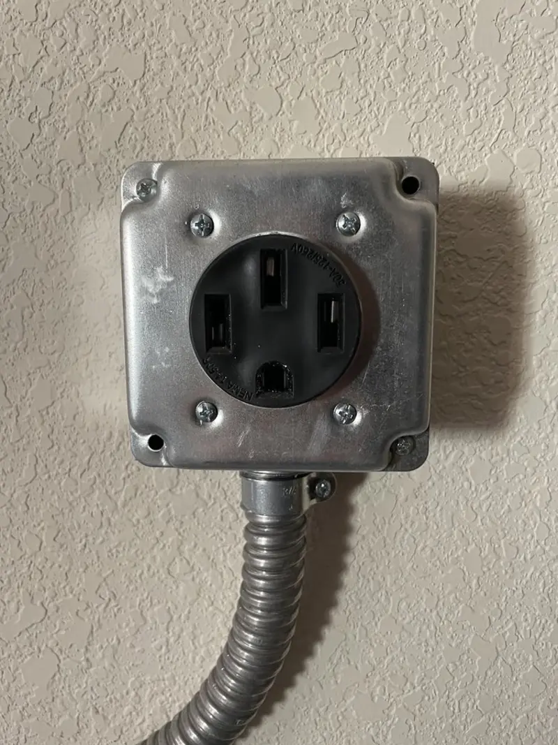 NEMA 14-50 outlet installed for Smart Home Electrical in Bridgetown